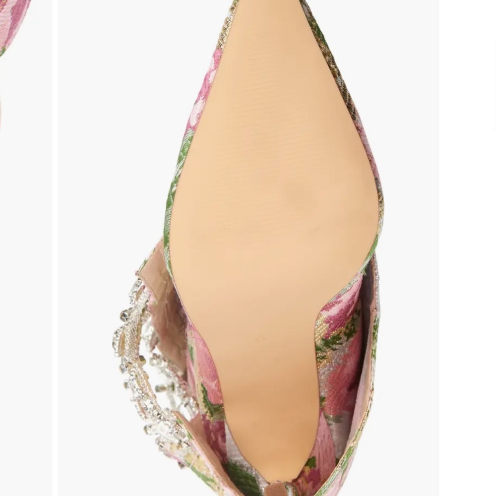 New AZALEA WANG Tilley Floral Jacquard Pointed Toe Bootie - Picture 8 of 17